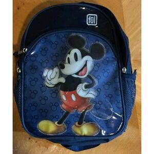 Disney 100th‎ Anniversary ful Blue Mickey Mouse Backpack Sketch Design EUC 04